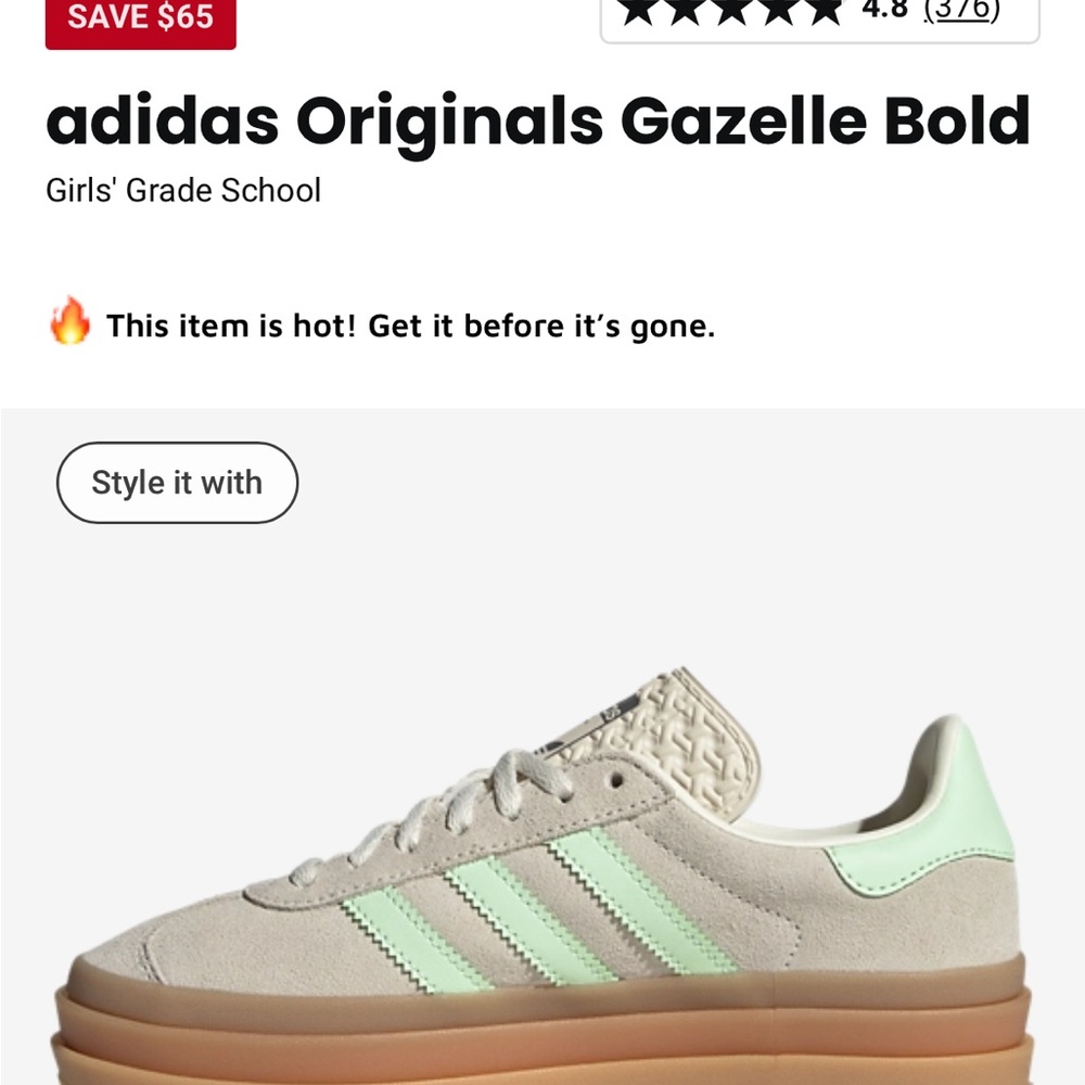 Adidas Gazelle Bold Sneakers - Mint and Tan
